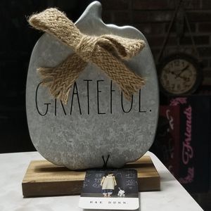 Rae Dunn galvanized Grateful fall pumpkin Decor happy Thanksgiving autumn